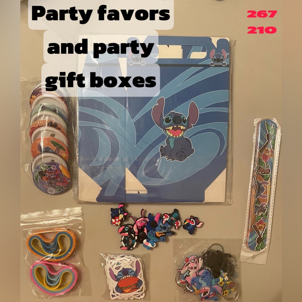LILO AND STITCH 110 pcs. party favors And Gift  boxes . Bracelets, Croc Charms